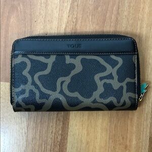 TOUS black bear monogram canvas wallet